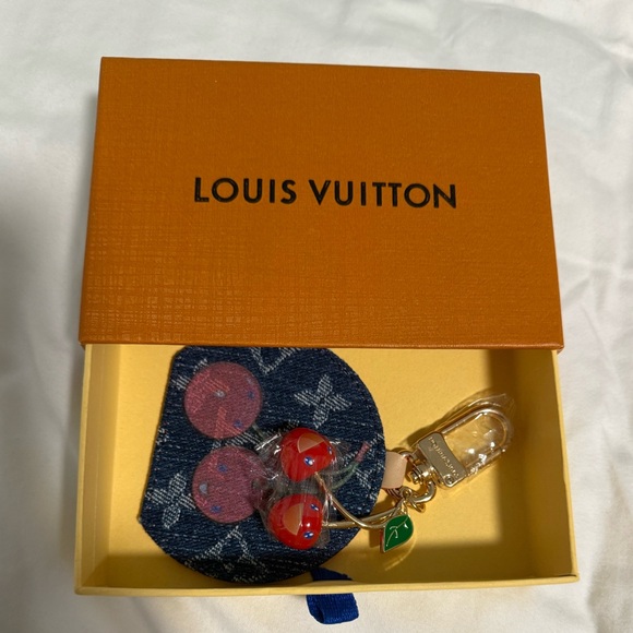 The Unbranded Brand Accessories - Bag Charm/Key Holder Luxury Murakami mirror with Red Cherries 🍒